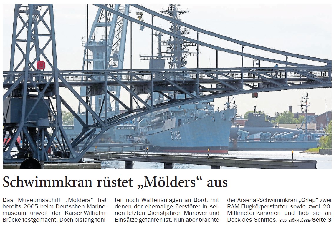 Wilhelmshavener Zeitung Aufmacher Seite 1 vom 10.05.2023